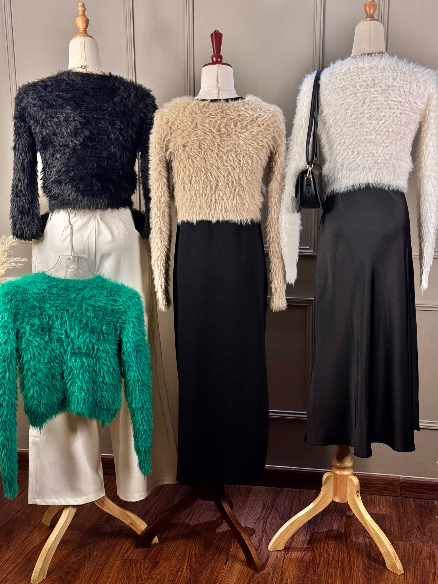 Fuzzy crop cardigan