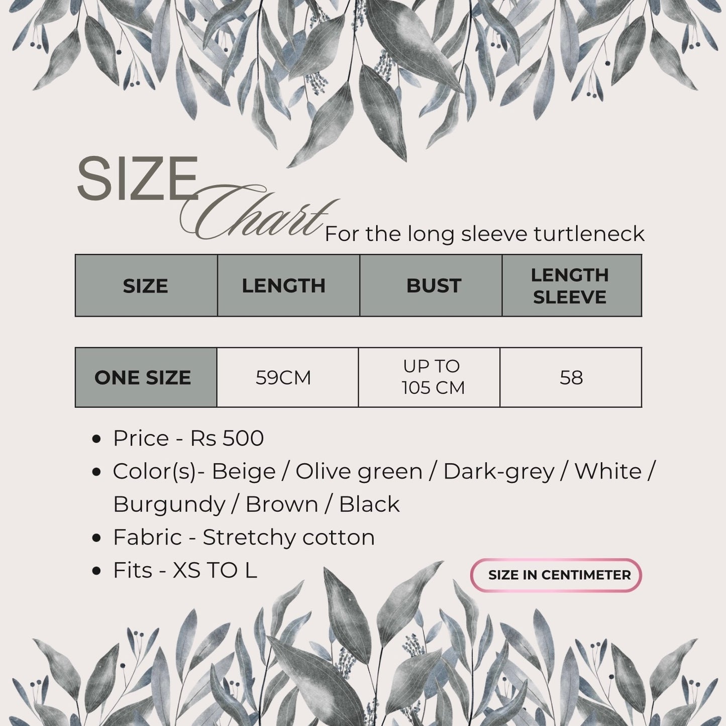 Long sleeve turtleneck top