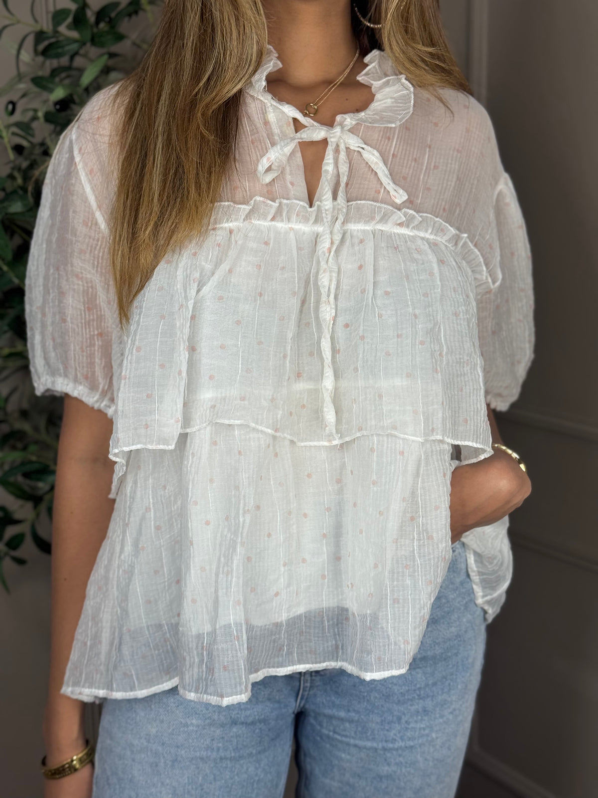 Polka dot blouse