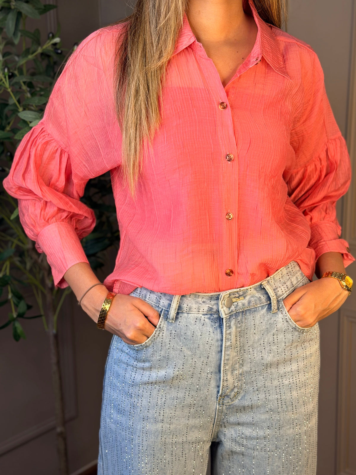 Peach blouse