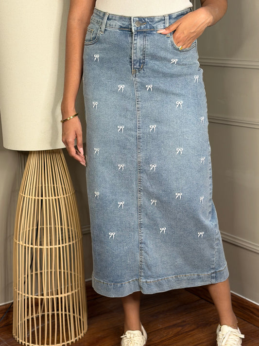 Bow Belle Denim skirt