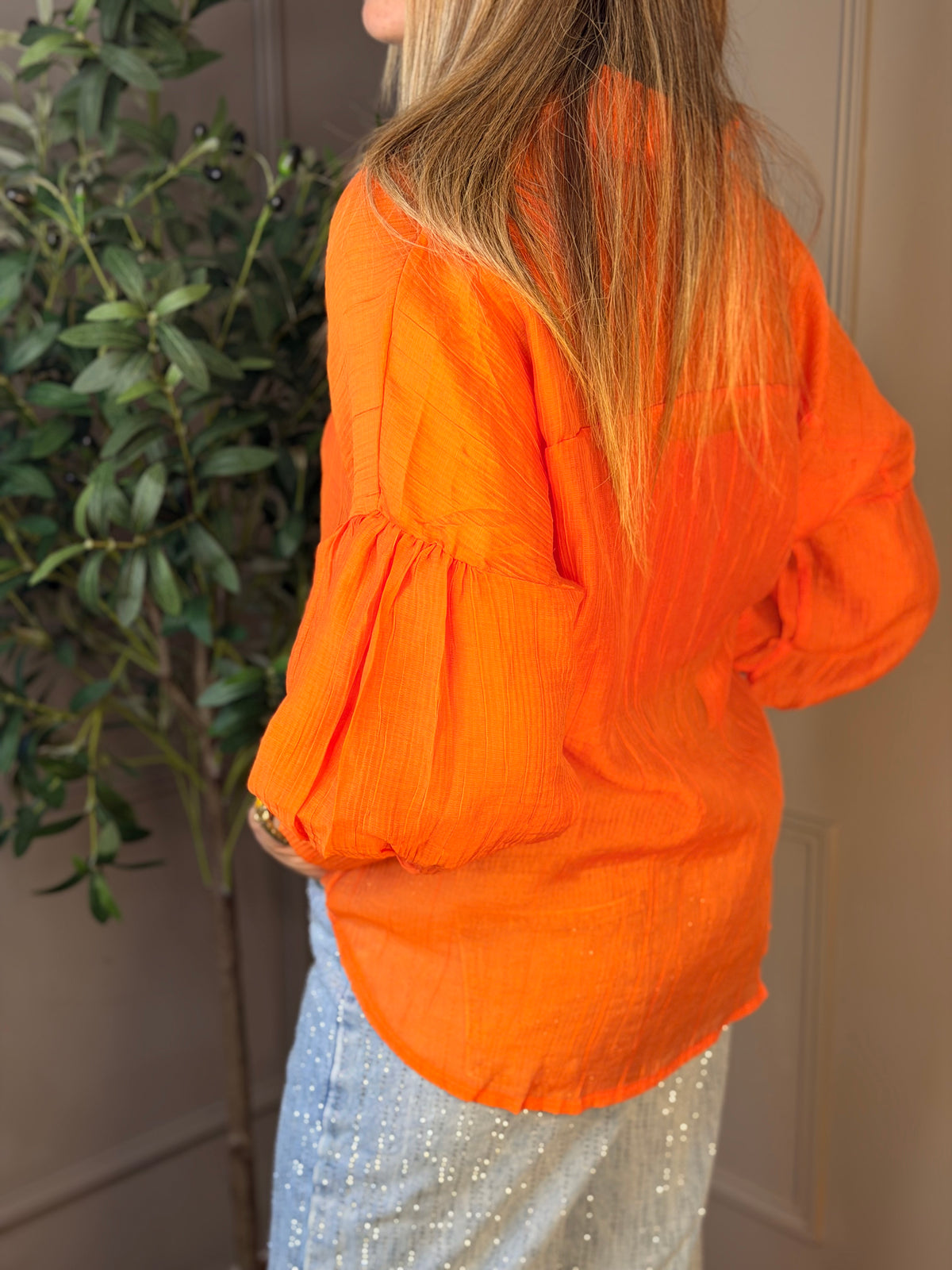 Peach blouse