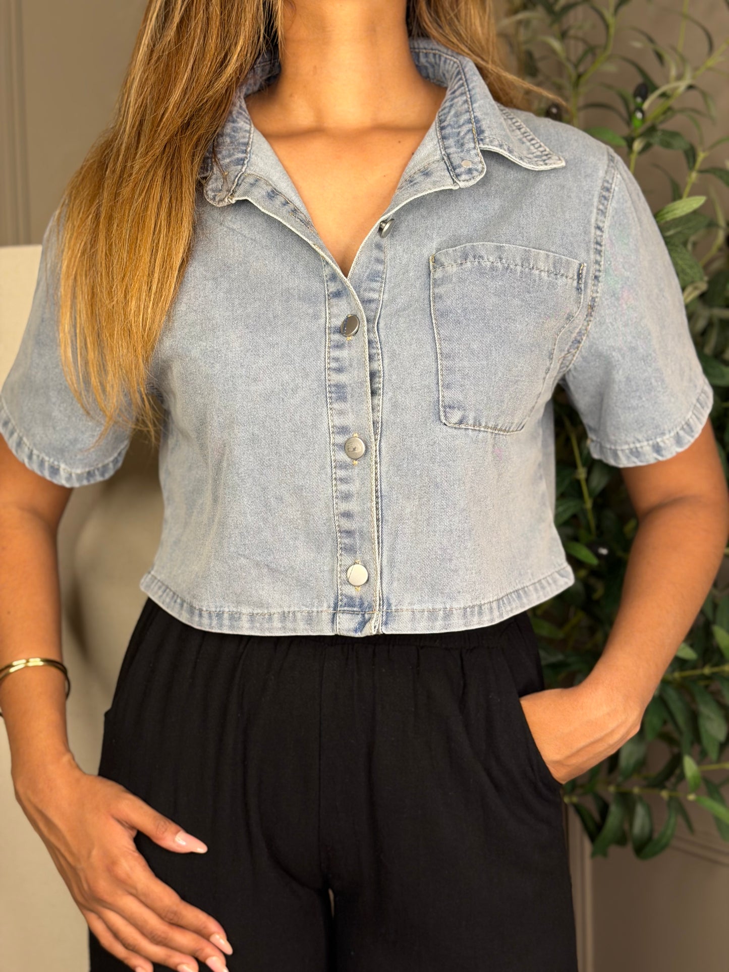 Denim crop top
