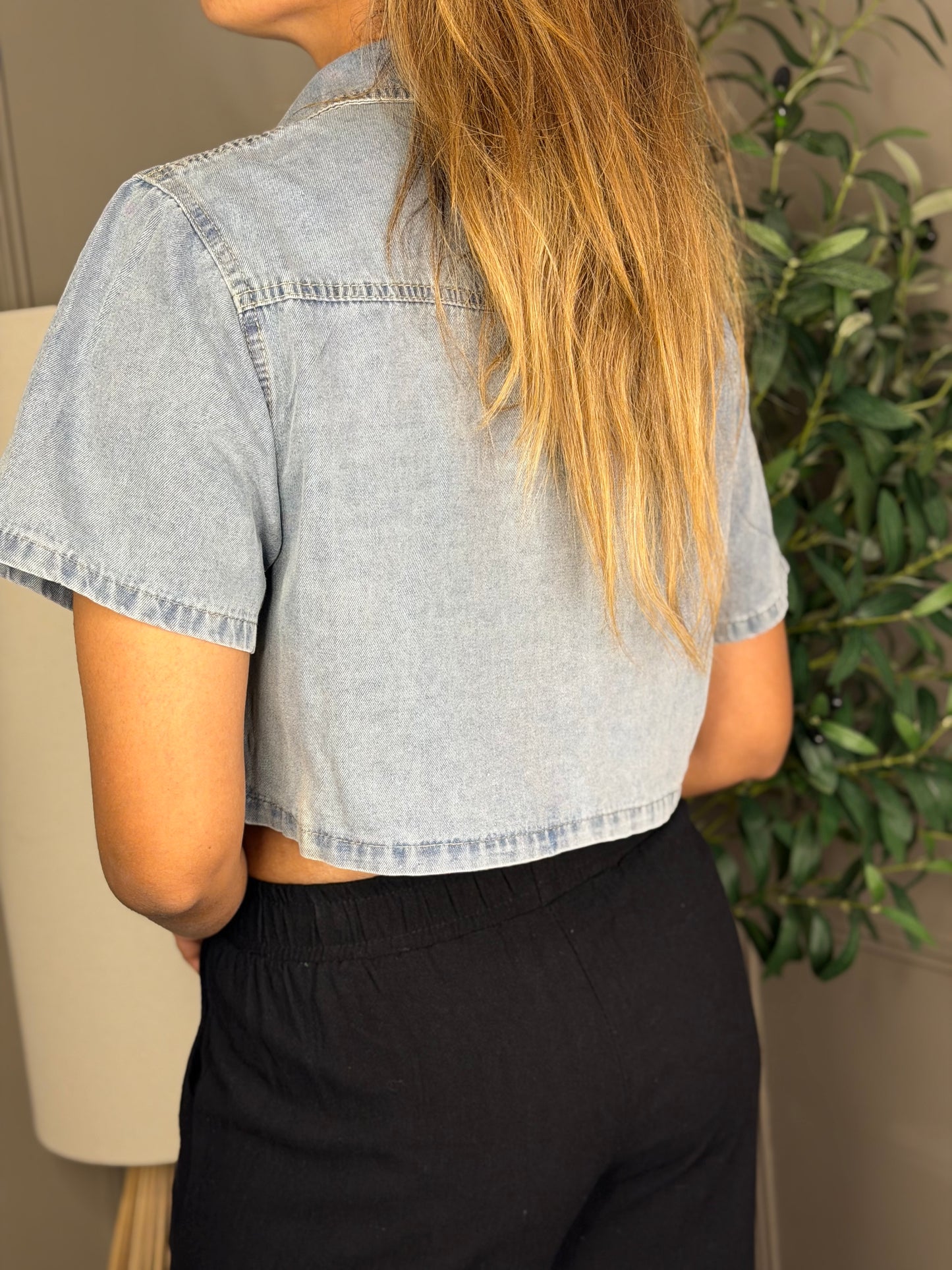 Denim crop top