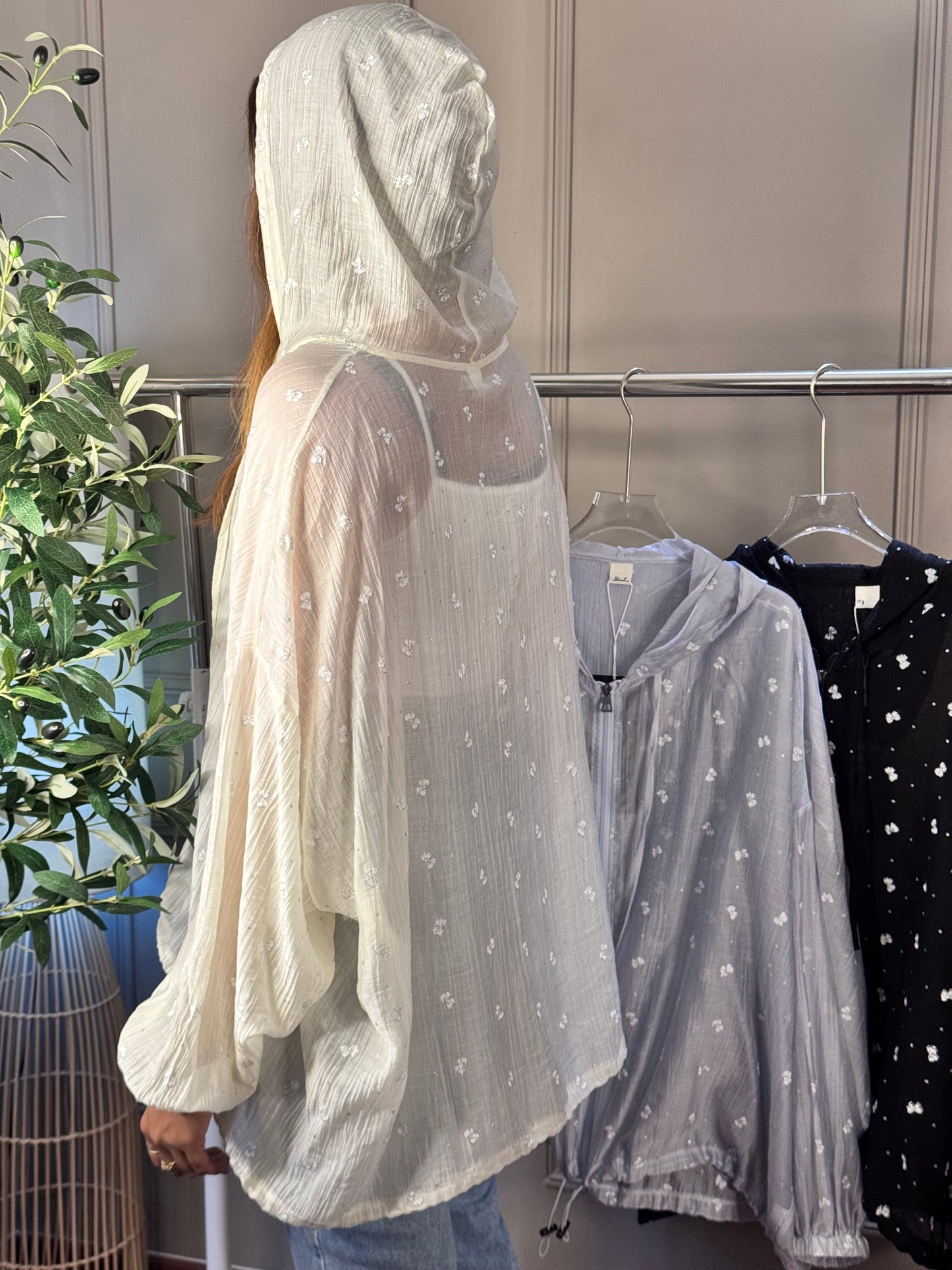 Oversized bow jacket