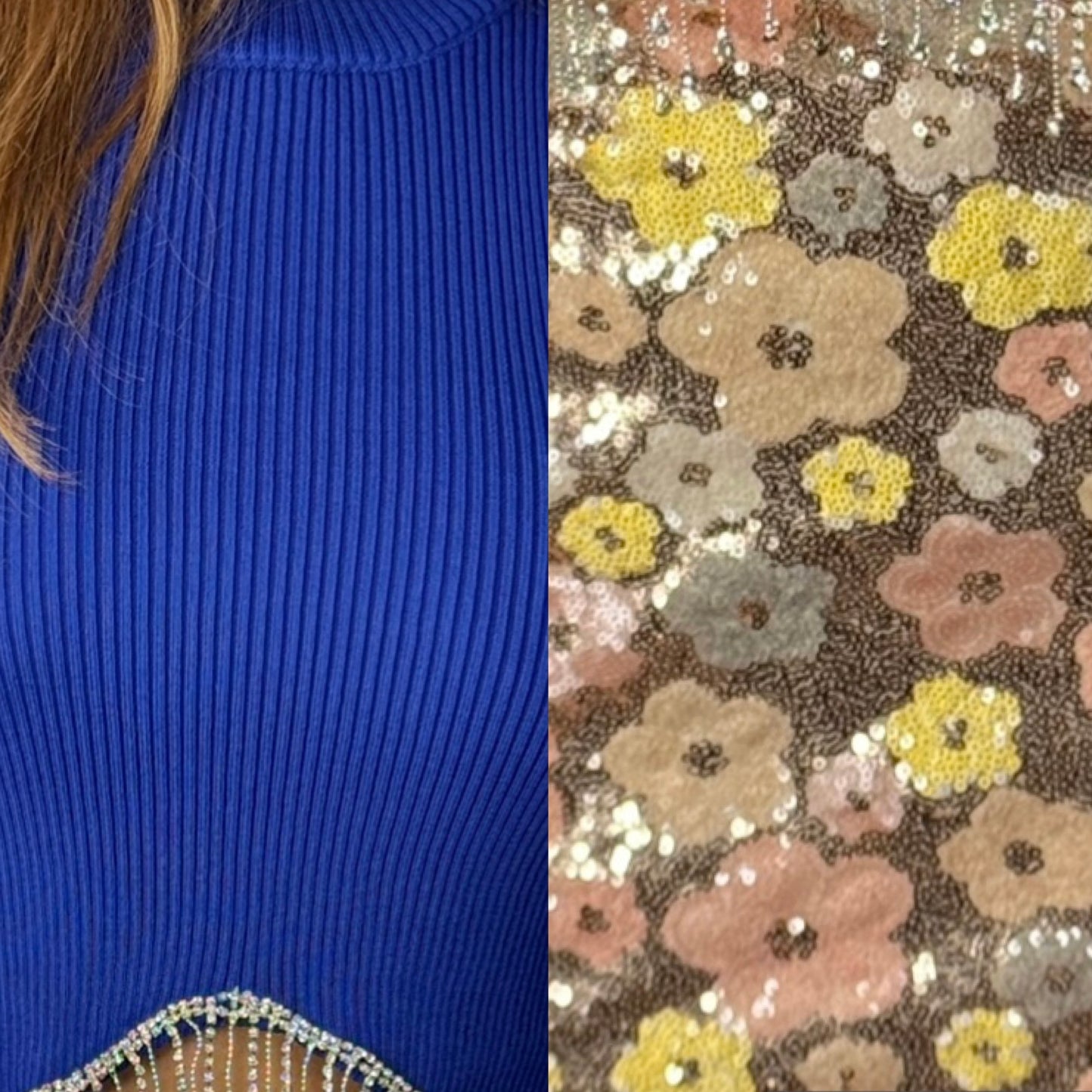 SET (Rhinestone top and sequin skirt)