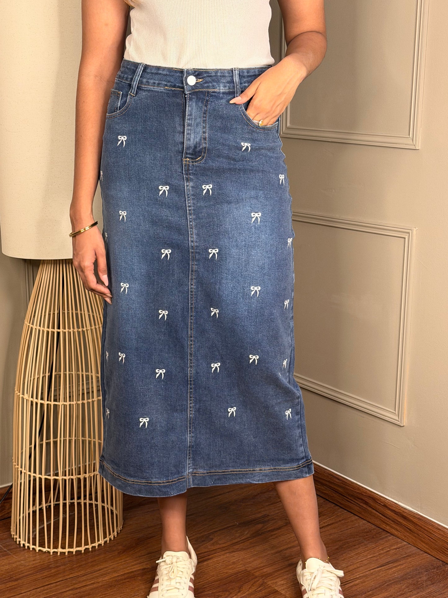 Bow Belle Denim skirt