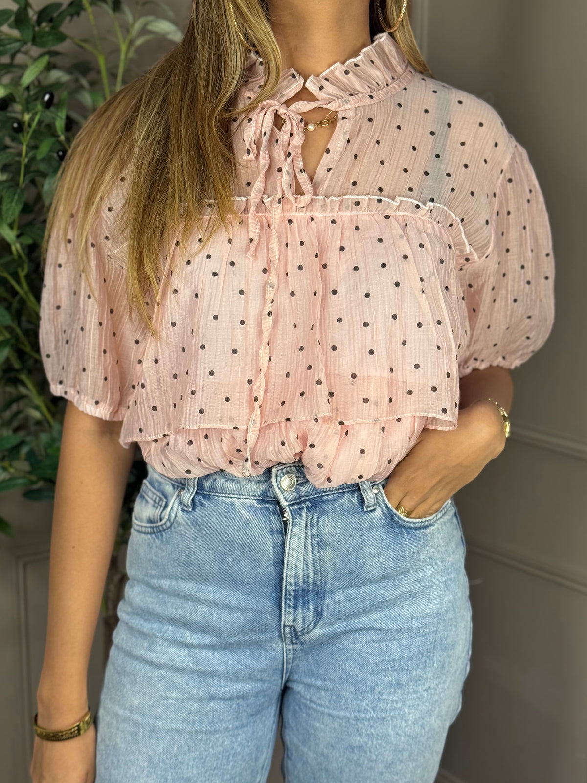 Polka dot blouse
