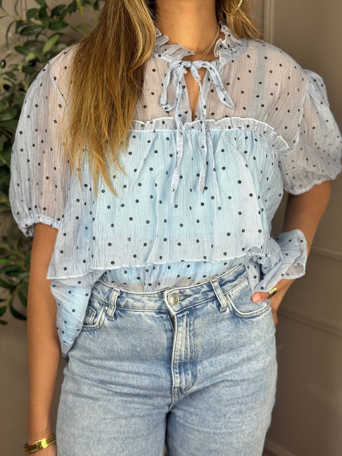 Polka dot blouse