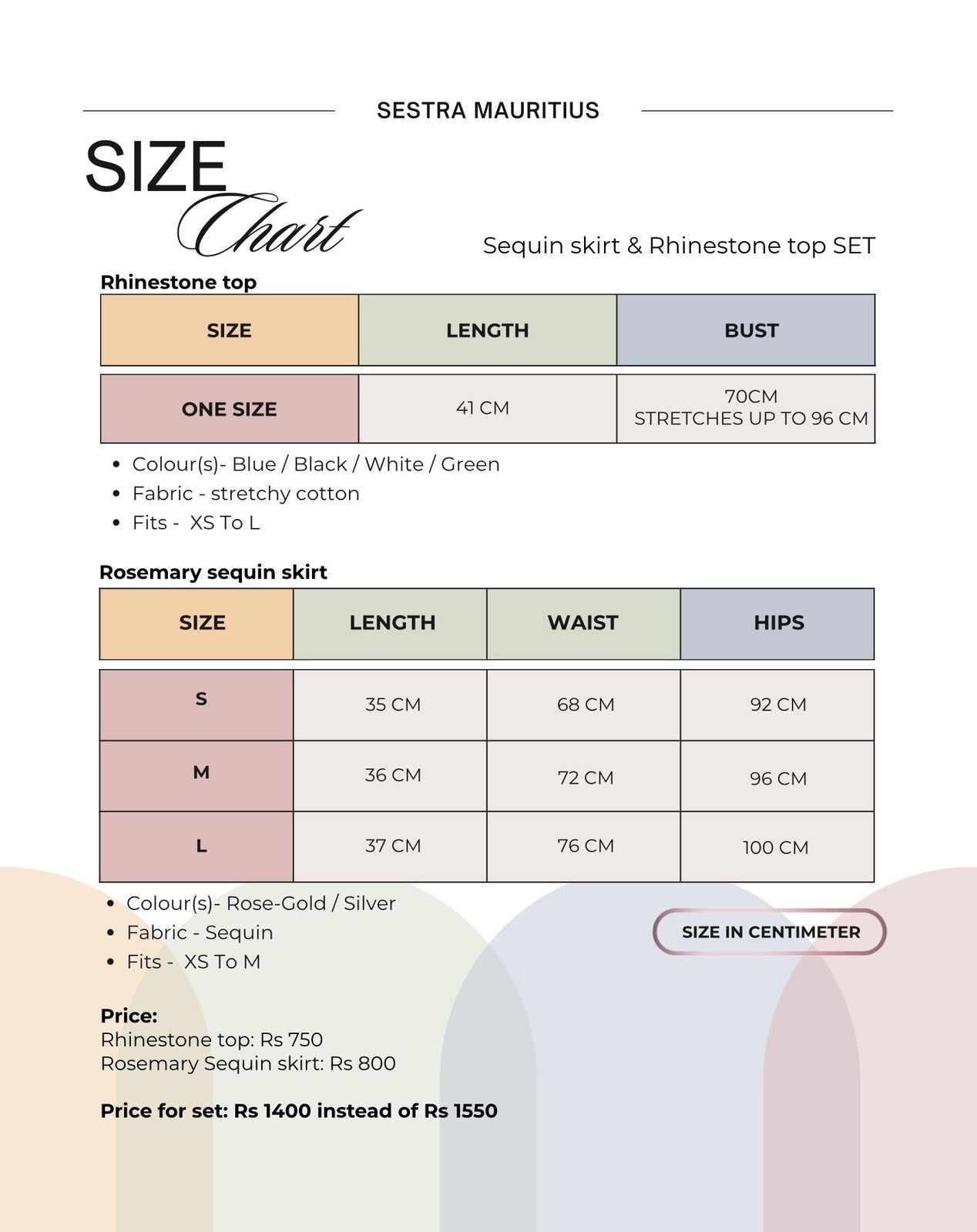 SET (Rhinestone top and sequin skirt)