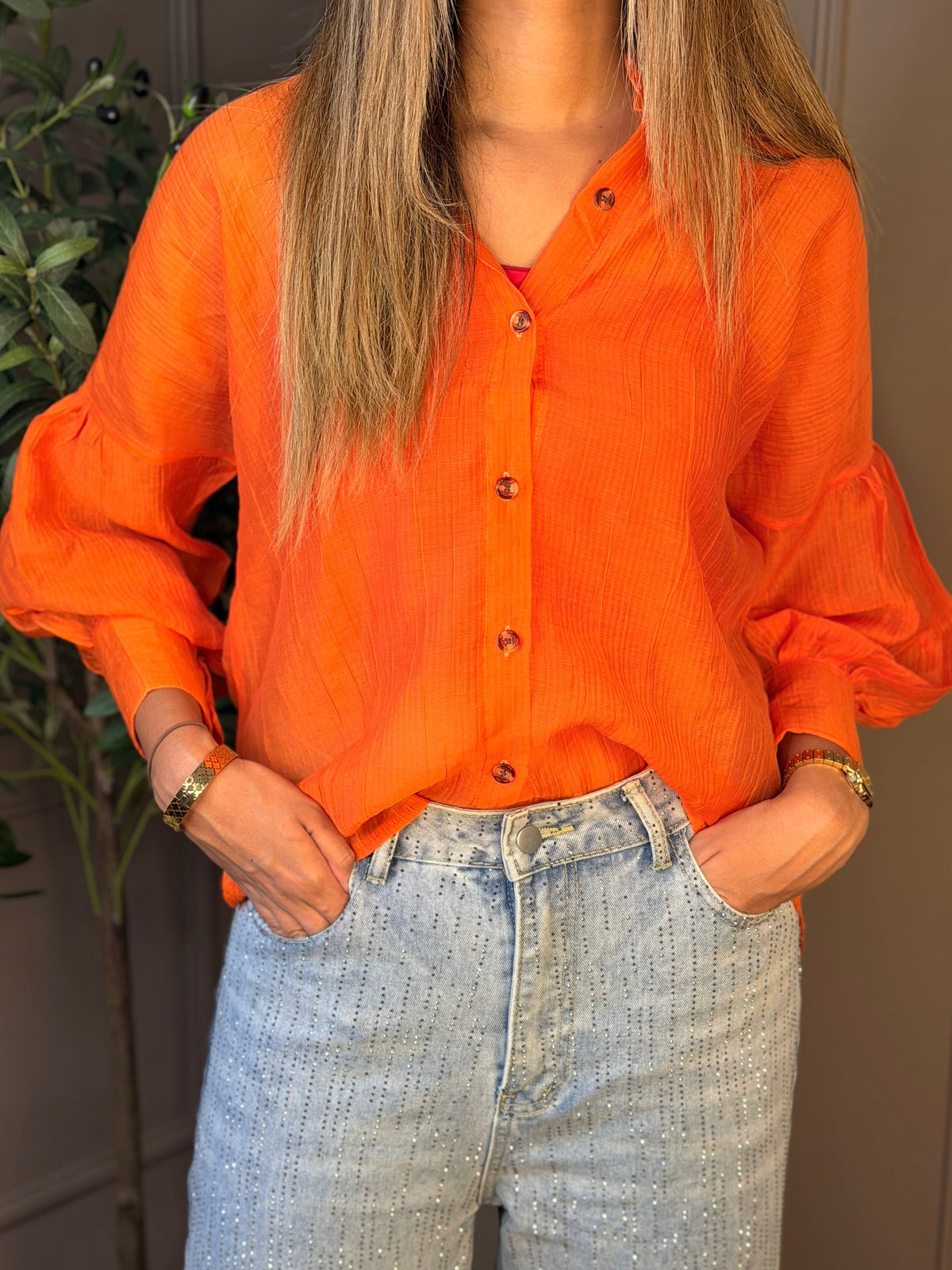 Peach blouse