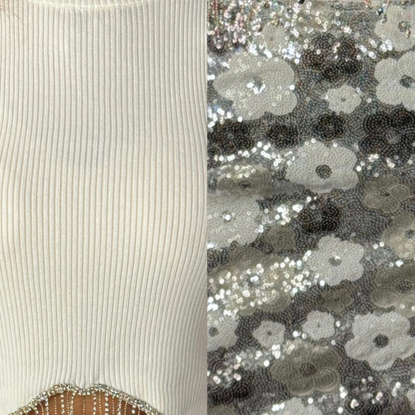 SET (Rhinestone top and sequin skirt)