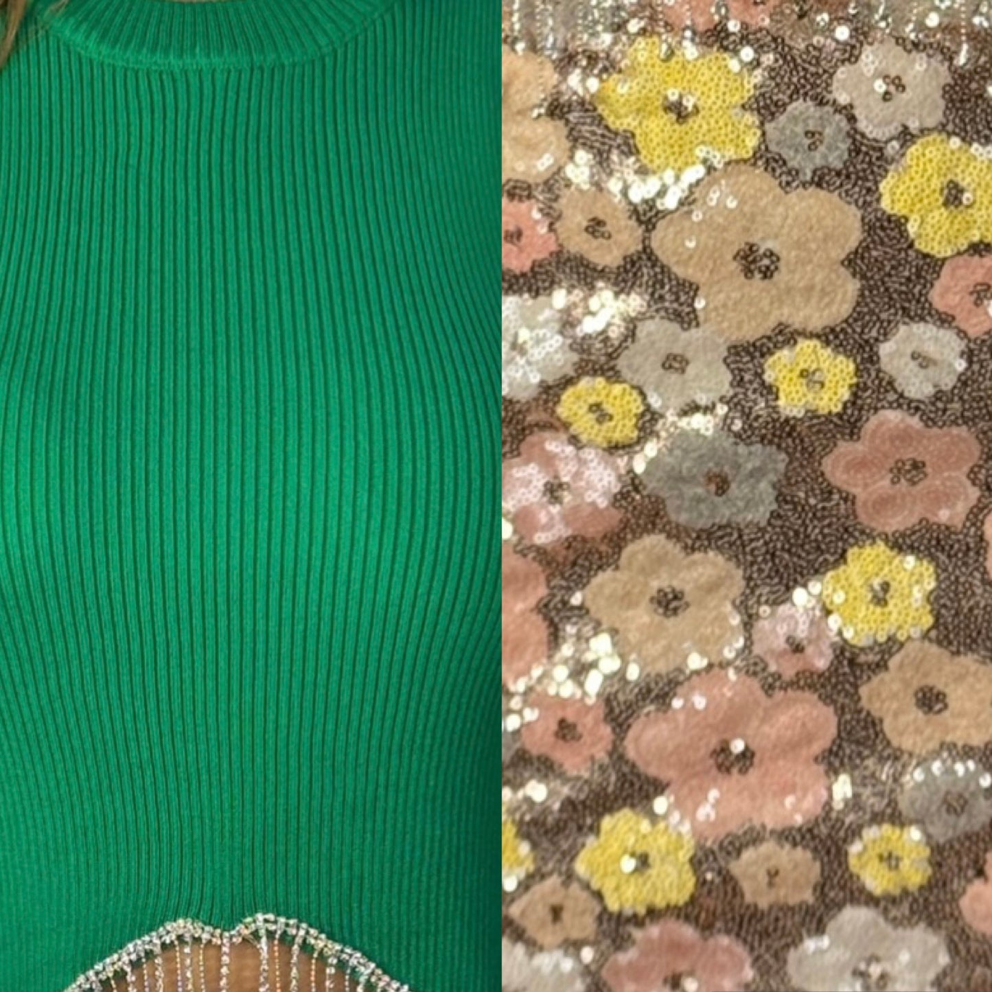 SET (Rhinestone top and sequin skirt)